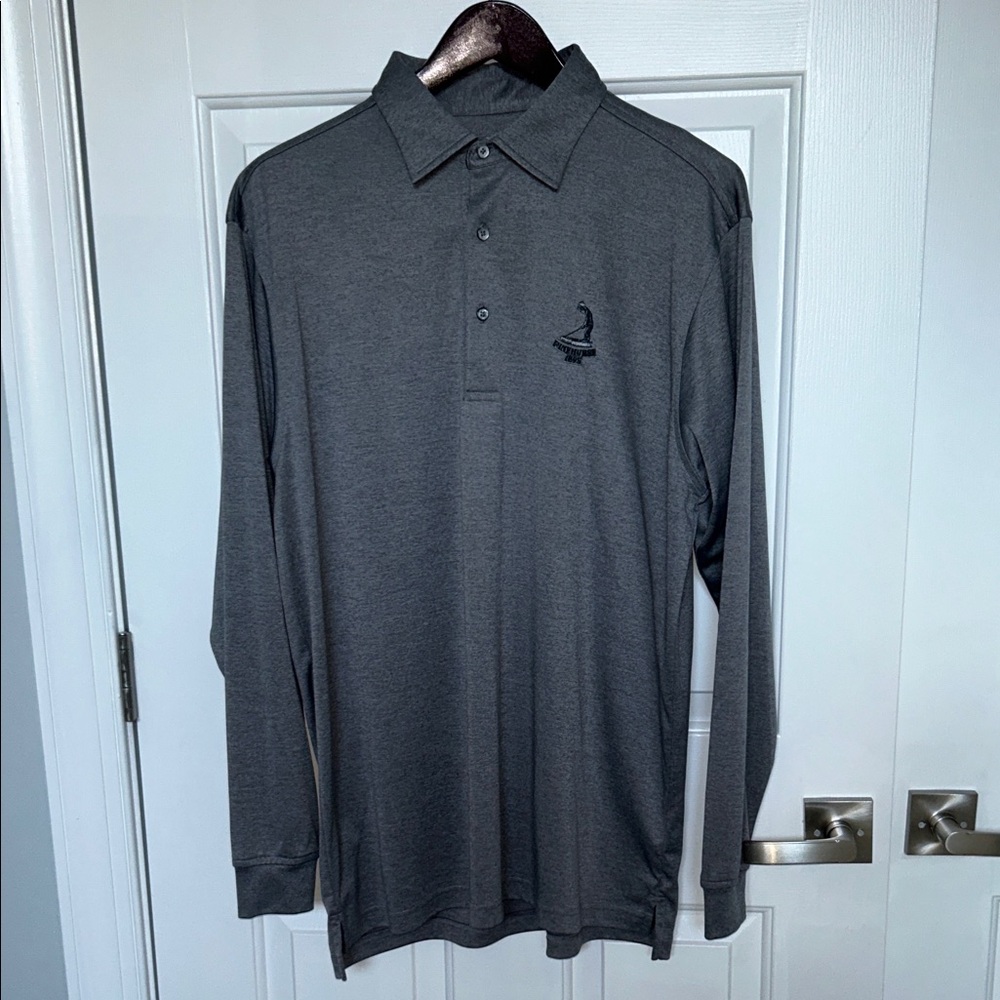 Pinehurst Men's Long Sleeve Polo Shirt - Charcoal Gray